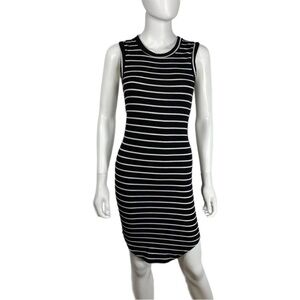 Rue21 Black & White Striped Sleeveless Mid Length Dress